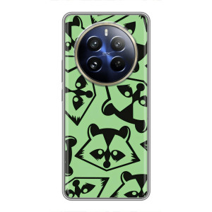 Силиконовый Чехол с Енотами на Realme 12 Pro Plus – Мордочки Енота
