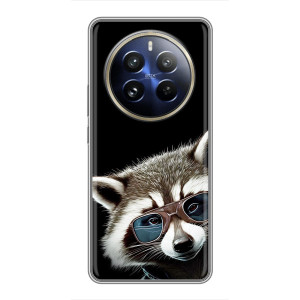Силиконовый Чехол с Енотами на Realme 12 Pro Plus – Стильный Енот
