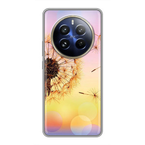 Силиконовый Чехол с одуванчиками на Realme 12 Pro Plus – Цветок-одуванчик