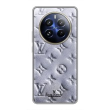 Текстурный Чехол Louis Vuitton для Реалми 12 Про Плюс (Белый ЛВ)