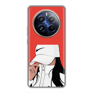 Силиконовый Чехол на Realme 12 Pro Plus с картинкой Стильных Девушек – Девушка Nike