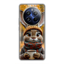 Печатный чехол «Зверята с кофе» для Realme 12 Pro Plus – Зайчик с кофе