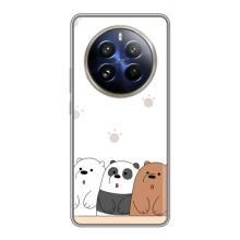 Чехлы с изображением разных животных для Realme 12 Pro (Удивленные медвеженки)
