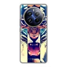 Чехлы с изображением разных животных для Realme 12 Pro (Яркий Тигр)