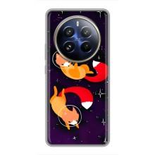 Чехлы с картинкой Лисички для Realme 12 Pro (VPrint) (Лисички космонавты)