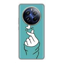 Чохол (Знак сердечка) для Realme 12 Pro – Сердечко на бірюзовому