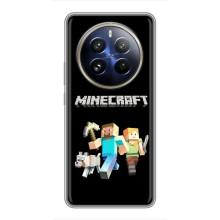 Чехол Майнкрафт на Realme 12 Pro (AlphaPrint) Minecraft (герои Minecraft)