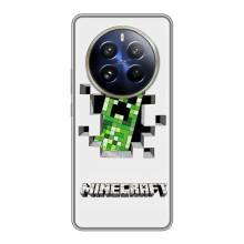 Чехол Майнкрафт на Realme 12 Pro (AlphaPrint) Minecraft (крипер Майнкрафт)