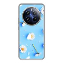 Чохол з Квітами для Realme 12 Pro (ромашки на блакитному)