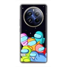 Чехол Амонг Ас для Realme 12 Pro (AlphaPrint) (Скины в космосе)