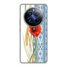 Силиконовый Чехол на Realme 12 Pro с картинкой Вышиванки – Вышиванка с цветком