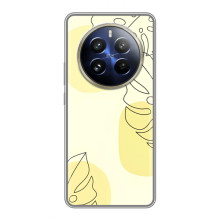 Силиконовый чехол с принтом в цветах на Realme 12 Pro