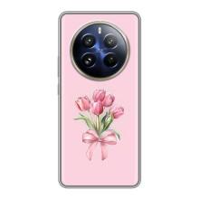 Чохол з розовим принтом для Realme 12 Pro – Букет квітів
