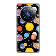 Космические Чехлы для Реалми 12 Про (VPrint) (Рисованные планеты)