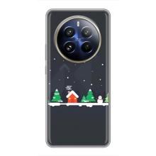 Силіконовий бампер на різдво для Realme 12 Pro (Місто зимове)