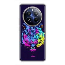 Силиконовый бампер с картинкой животных для Realme 12 Pro (Тигр-Арт)