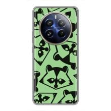 Силиконовый Чехол с Енотами на Realme 12 Pro – Мордочки Енота