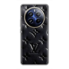 Текстурный Чехол Louis Vuitton для Реалми 12 Про (Черный ЛВ)