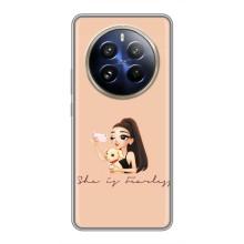 Силиконовый Чехол на Realme 12 Pro с картинкой Стильных Девушек – С собакой