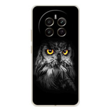 Чохли з принтом СОВИ для RealMe 12 (Сова на чорному)