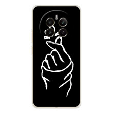 Чохол (Знак сердечка) для RealMe 12 (Сердечко на чорному)
