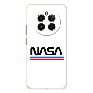 Силіконовый бампер з принтом "Наса" на RealMe 12 – NASA на білому тлі