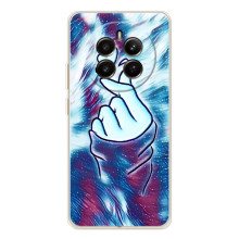 Чохол з принтом для RealMe 12 (AlphaPrint - Знак сердечка) (Радужне серце)