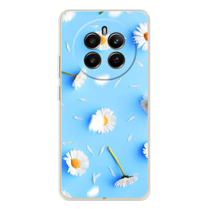 Чехол с Цветами для RealMe 12 (ромашки на голубом)