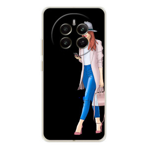 Чехол с картинкой Модные Девчонки RealMe 12 – Девушка со смартфоном