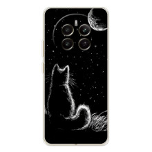 Чохол з принтом для RealMe 12 (AlphaPrint) Модні коти (Котик і місяць)