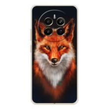 Чехол с принтом лисички на РеалМе 12 – Лиса на черном