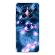 Чехол с принтом лисички на РеалМе 12 – Лисица с гирляндой