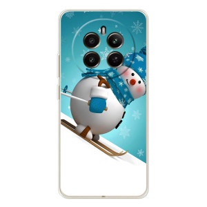 Чехол с зимним принтом для Realme 12 (Лыжник)