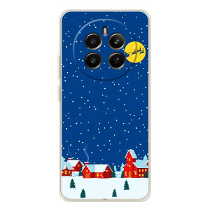 Силиконовый бампер на рождество для RealMe 12 (Город в снегу)