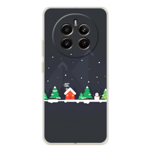 Силиконовый бампер на рождество для RealMe 12 (Город зимний)