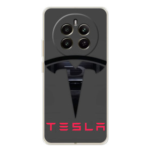 Силиконовый бампер с картинкой машины на RealMe 12 – Logo TESLA