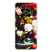 Брендновые Чехлы для Realme 13 4G - (PREMIUMPrint) – Nike цветы