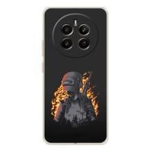 Силиконовый чехол с картинкой "Герой Pubg" на Realme 13 4G (В огне)