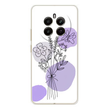 Силконовий чохол з принтом в квітах на Realme 13 4G – Фіолетовий букет