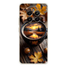 Чехол с уникальным дизайном «Осень с кофе» для Realme 13 4G – Тёмный кофе