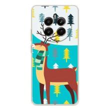 Силиконовый бампер с картинкой животных для Realme 13 4G (Олень с шарфом)