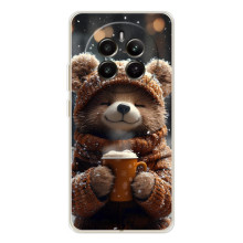 Печатный чехол «Зверята с кофе» для Realme 13 4G – Мишка с кофе