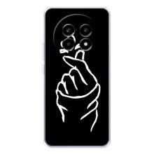 Чехлы (Знак сердечка) на Realme 13 Pro Plus – Сердце на черном