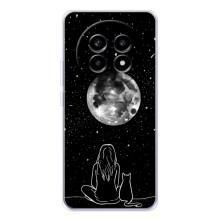 Чехол с рисунком кот на Realme 13 Pro Plus – Девушка с котом