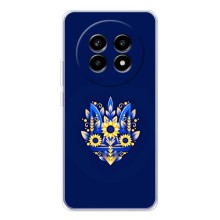 Чехол с украинским гербом на Realme 13 Pro Plus (Цветочный герб)