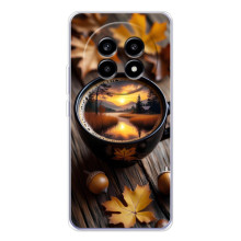 Чехол с уникальным дизайном «Осень с кофе» для Realme 13 Pro Plus – Тёмный кофе