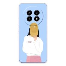 Силиконовый Чехол на Realme 13 Pro Plus с картинкой Стильных Девушек – Желтая кепка