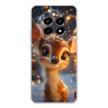 Яркий чехол для Realme 13 Pro Plus с Зимними Оленятами – Оленёнок среди гирлянд