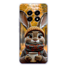 Печатный чехол «Зверята с кофе» для Realme 13 Pro Plus – Зайчик с кофе