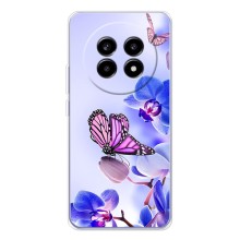 Чехлы с Цветами для Realme 13 Pro (VPrint) (Бабочка на цветочке)